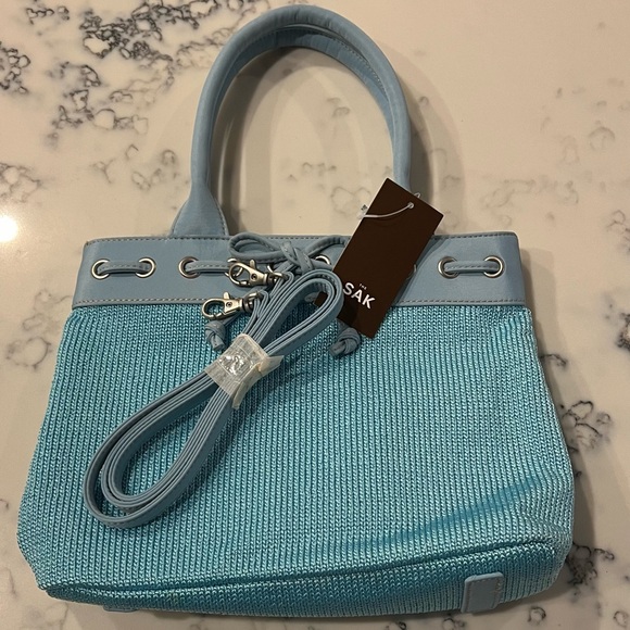The Sak Handbags - The Sak Light Blue Crochet Tote Bag